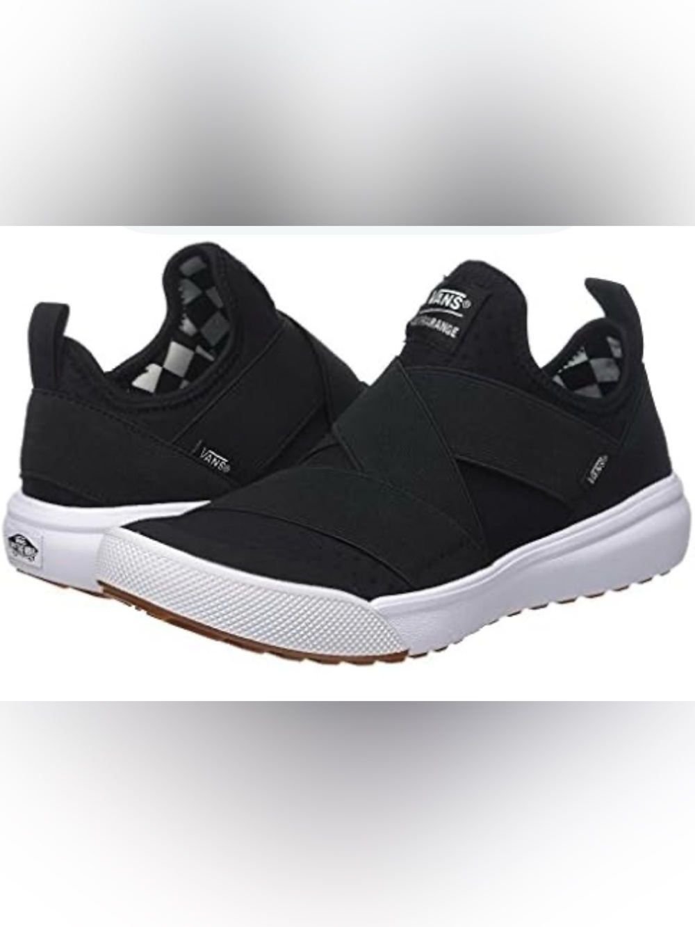 Vans Kids Black Slip-On Sneakers with White Sole